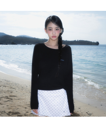 Boatneck Sheer Basic Knit [Black]