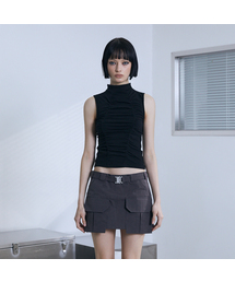 VOONT（ブント）の「Shirring High Neck Sleeveless (BLACK)（Tシャツ/カットソー）」