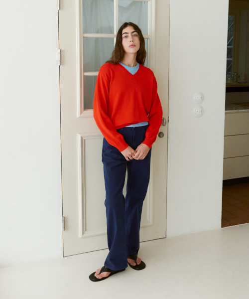 38COMEONCOMMON(38カモンコモン)の「Regular Cotton V-Neck Knit (Red)(ニット/セーター・レディース・その他・FREE)」の3枚目の写真