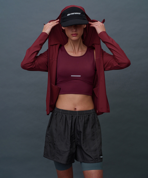 MENASOO(ミナス)の「Face Cover Zip Up Jersey(ナイロンジャケット・レディース・ミント/ブラック/レッド・MEDIUM/SMALL/X-LARGE/LARGE)」の4枚目の写真