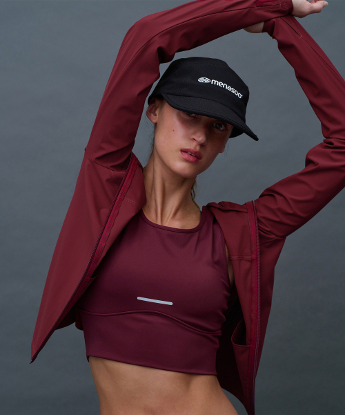 MENASOO(ミナス)の「Face Cover Zip Up Jersey(ナイロンジャケット・レディース・ミント/ブラック/レッド・MEDIUM/SMALL/X-LARGE/LARGE)」の6枚目の写真