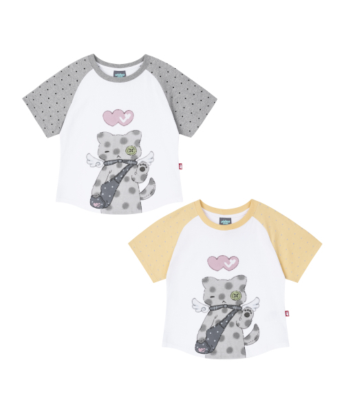 Video Jockey（ビデオジョッキー）の「[  Xビデオザキ] ドットネコクロップTシャツ [メランジグレー]（Tシャツ/カットソー・レディース・ミックスグレー・SHORT）」の7枚目の写真
