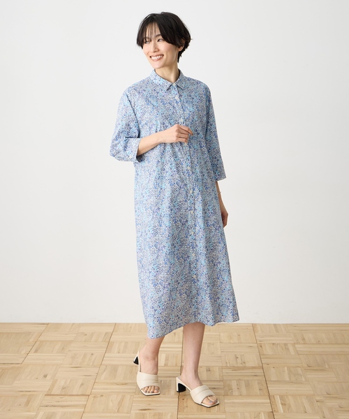 DECOY SINCE 1981(デコイシンスイチキュウハチイチ)の「【Liberty】リバティプリントワンピース【ポケットあり・ペチコート付き・綿100%】(ワンピース・レディース・ブルー・9号/11号/13号)」の3枚目の写真