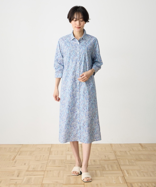 DECOY SINCE 1981(デコイシンスイチキュウハチイチ)の「【Liberty】リバティプリントワンピース【ポケットあり・ペチコート付き・綿100%】(ワンピース・レディース・ブルー・9号/11号/13号)」の4枚目の写真