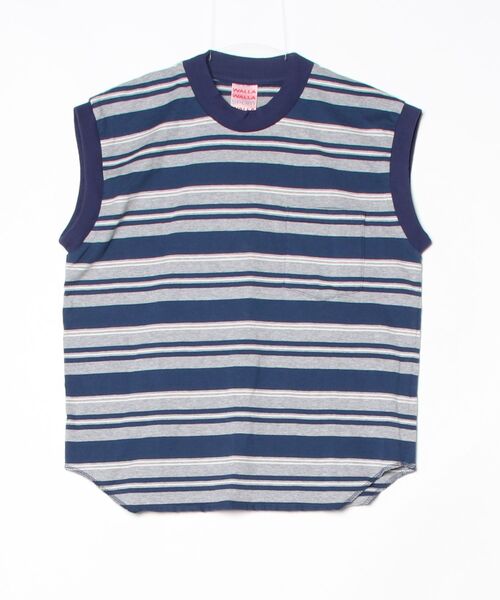 WALLA WALLA SPORT(ワラワラスポーツ)の「WALLA WALLA SPORT【ワラワラスポーツ】STRIPE SLEEVELESS TOP(Tシャツ/カットソー・レディース・ブラウン系その他/バーガンディー/ブラック系その他/ネイビー系/グリーン系その他・MEDIUM)」の4枚目の写真
