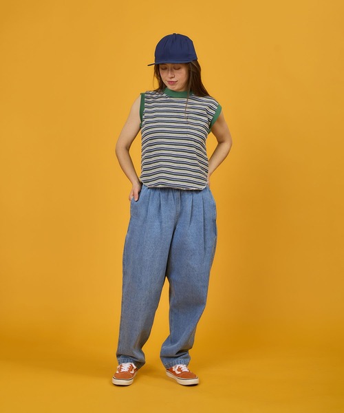 WALLA WALLA SPORT(ワラワラスポーツ)の「WALLA WALLA SPORT【ワラワラスポーツ】STRIPE SLEEVELESS TOP(Tシャツ/カットソー・レディース・ブラウン系その他/バーガンディー/ブラック系その他/ネイビー系/グリーン系その他・MEDIUM)」の10枚目の写真