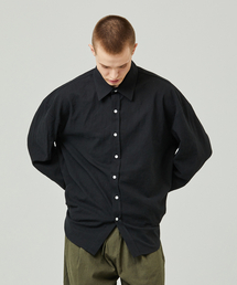 ease（イーズ）の「リネンシャツ [オーバーサイズフィット]_ブラック_男女共用（シャツ/ブラウス）」