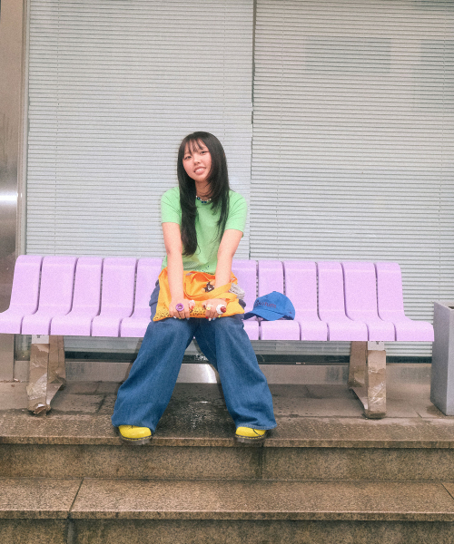 NICE GHOST CLUB(ナイスゴーストクラブ)の「X JIMMIZO MUSIC NOTE TEE_YELLOW GREEN(NG2GMFT501B)(Tシャツ/カットソー・レディース・イエロー・F)」の2枚目の写真