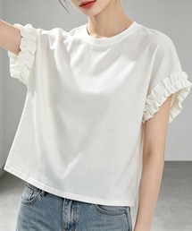 レースフリルスリーブTシャツ