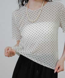 ドットチュールシアーTシャツ 半袖Tシャツ
