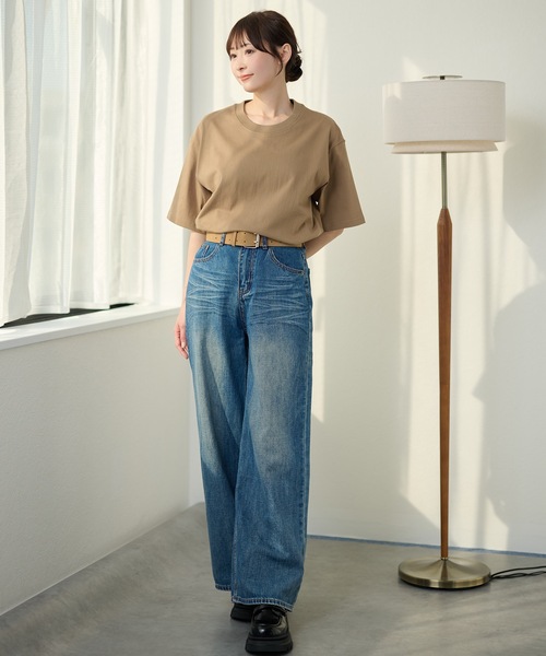 DAYRA（デイラ）の「ヴィンテージ風 ワイド ルーズ デニム パンツ（デニムパンツ・レディース・ブルー/ネイビー・L/M/S/XL）」の3枚目の写真