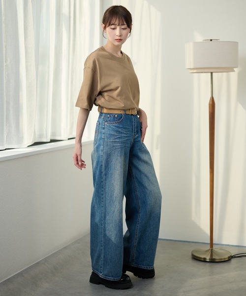 DAYRA（デイラ）の「ヴィンテージ風 ワイド ルーズ デニム パンツ（デニムパンツ・レディース・ブルー/ネイビー・L/M/S/XL）」の16枚目の写真
