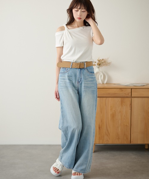 DAYRA（デイラ）の「ヴィンテージ風 ワイド ルーズ デニム パンツ（デニムパンツ・レディース・ブルー/ネイビー・L/M/S/XL）」の18枚目の写真
