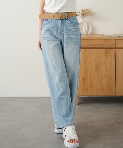 DAYRA（デイラ）の「ヴィンテージ風 ワイド ルーズ デニム パンツ（デニムパンツ・レディース・ブルー/ネイビー・L/M/S/XL）」の19枚目の写真