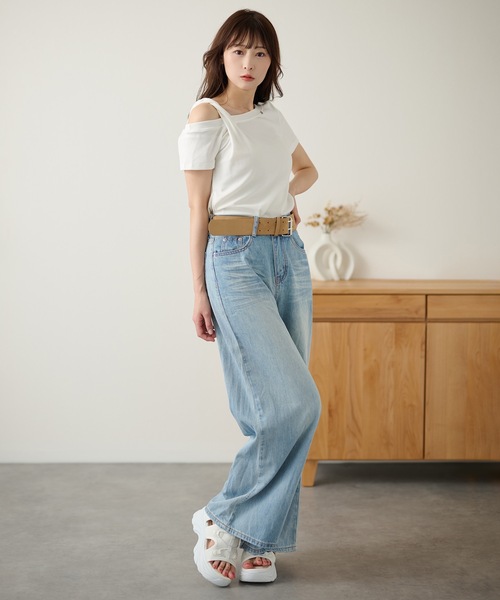 DAYRA（デイラ）の「ヴィンテージ風 ワイド ルーズ デニム パンツ（デニムパンツ・レディース・ブルー/ネイビー・L/M/S/XL）」の21枚目の写真