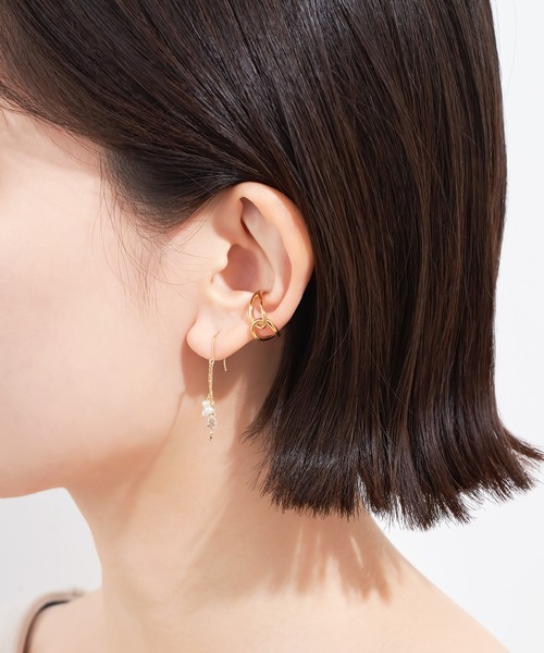 festaria bijou SOPHIA(フェスタリアビジュソフィア)の「K10YG 淡水パール・ホワイトトパーズ ピアス(ピアス(両耳用)・レディース・イエローゴールド・ONE SIZE)」の3枚目の写真