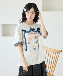 レースリボンフラワーTシャツ