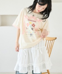 レースリボンフラワーTシャツ