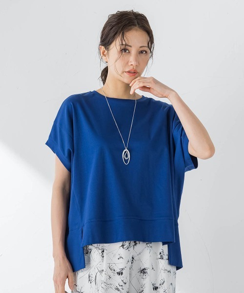 LAUTREAMONT（ロートレアモン）の「汗染み軽減ボックスシルエットカットソー（Tシャツ/カットソー・レディース・ピンク/チャコールグレー/ホワイト/ベージュ/ブルー/ブラック・9号）」の5枚目の写真