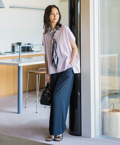 LAUTREAMONT（ロートレアモン）の「汗染み軽減ボックスシルエットカットソー（Tシャツ/カットソー・レディース・ピンク/チャコールグレー/ホワイト/ベージュ/ブルー/ブラック・9号）」の10枚目の写真