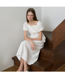 Square Neck Puff Dress [Ivory]