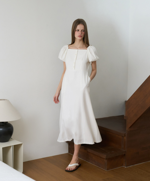 DEHEVE（デヘヴェ）の「Square Neck Puff Dress [Ivory]（ワンピース・レディース・アイボリー・OS）」の9枚目の写真