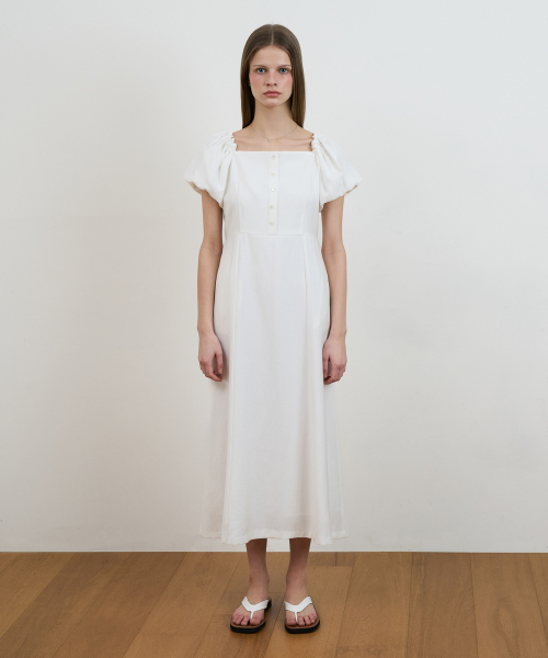 DEHEVE（デヘヴェ）の「Square Neck Puff Dress [Ivory]（ワンピース・レディース・アイボリー・OS）」の8枚目の写真