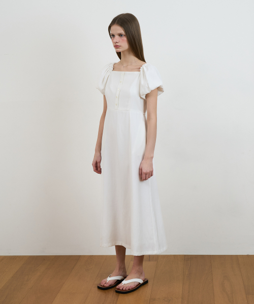 DEHEVE（デヘヴェ）の「Square Neck Puff Dress [Ivory]（ワンピース・レディース・アイボリー・OS）」の7枚目の写真