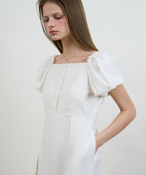 DEHEVE（デヘヴェ）の「Square Neck Puff Dress [Ivory]（ワンピース・レディース・アイボリー・OS）」の3枚目の写真