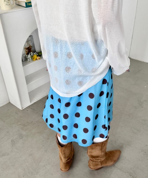 SOLLON.(ソルロン)の「コインドットミディスカート(スカート・レディース・イエロー/ブラウン/ライトブルー・FREE)」の15枚目の写真