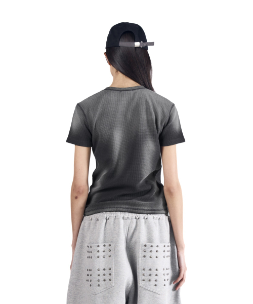 AAKAM(アーカム)の「Reverse Patch Waffle Half Top (Dark Gray)(Tシャツ/カットソー・レディース・その他・3/2/1)」の6枚目の写真