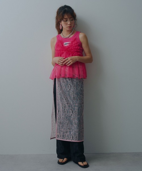 bohmal(ボマール)の「パッチワーク風総刺繍シアーパンツ(その他パンツ・レディース・ブラック/チョコ・FREE)」の8枚目の写真