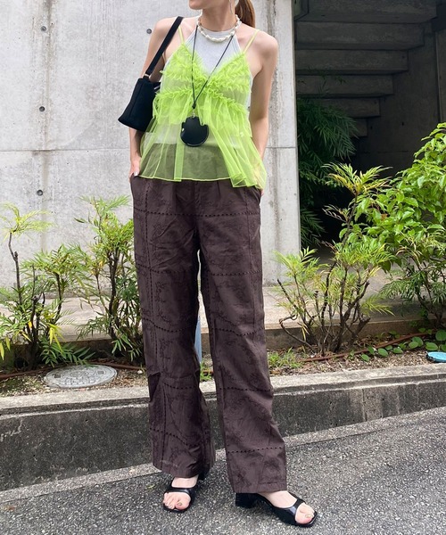 bohmal(ボマール)の「パッチワーク風総刺繍シアーパンツ(その他パンツ・レディース・ブラック/チョコ・FREE)」の10枚目の写真
