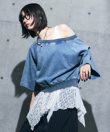 PAGEBOY | <まるでデニム見え!/紫外線カット/接触冷感/ストレッチ>マルデニルーズネックトップス(Tシャツ/カットソー)