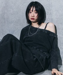 PAGEBOY | ＜まるでデニム見え！/紫外線カット/接触冷感/ストレッチ＞マルデニルーズネックトップス(Tシャツ/カットソー)