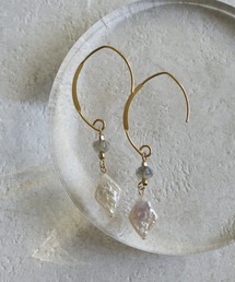 ひし形パールピアス(アレルギー対応ピアス)