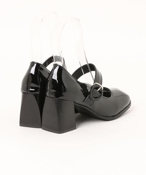 shoes365(シューズスリーシックスファイヴ)の「SHOES 365エナメル メリージェーン 太ヒール パンプス(パンプス・レディース・チョコ/ブラック・24.0cm/23.5cm/24.5cm/23.0cm)」の4枚目の写真