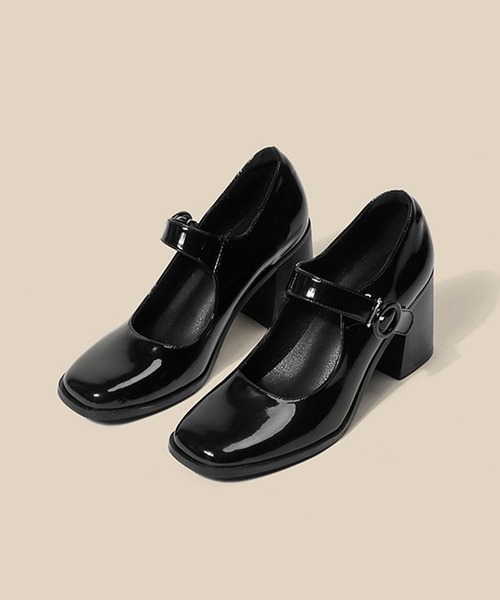 shoes365(シューズスリーシックスファイヴ)の「SHOES 365エナメル メリージェーン 太ヒール パンプス(パンプス・レディース・チョコ/ブラック・24.0cm/23.5cm/24.5cm/23.0cm)」の7枚目の写真