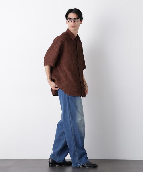 NANO universe(ナノユニバース)の「COOLLY DENIM ワイドイージーパンツ(接触冷感)(デニムパンツ・メンズ・ネイビー/ブラック/ライトブルー・M/L)」の5枚目の写真