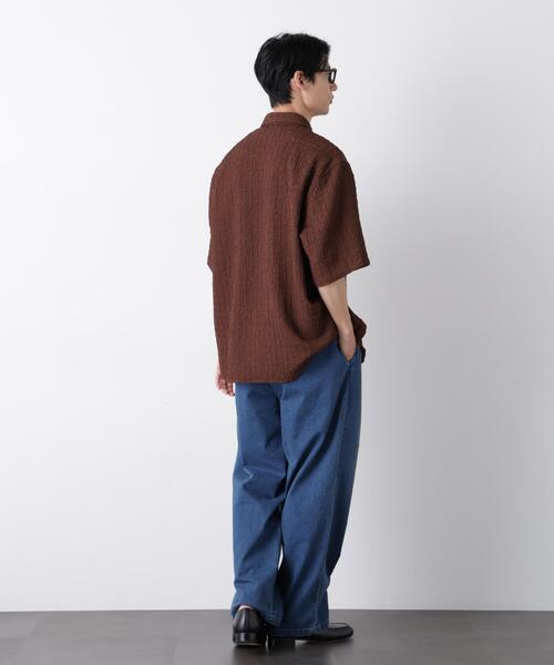 NANO universe(ナノユニバース)の「COOLLY DENIM ワイドイージーパンツ(接触冷感)(デニムパンツ・メンズ・ネイビー/ブラック/ライトブルー・M/L)」の4枚目の写真