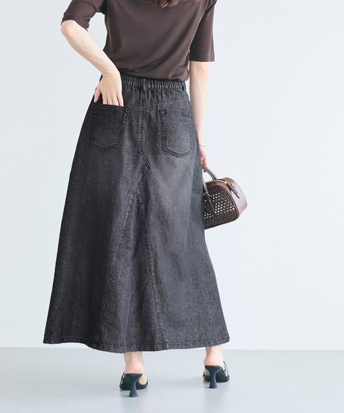 coca(coca)(コカ)の「【伊藤千晃様着用】\接触冷感/通気性/ サマーデニムフレアスカート(スカート・レディース・ブルー/ブラック・S/M/L)」の17枚目の写真