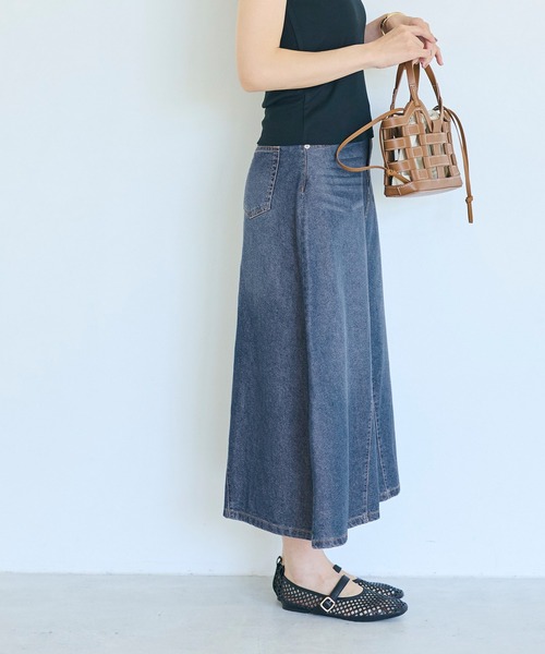 coca(coca)(コカ)の「【伊藤千晃様着用】\接触冷感/通気性/ サマーデニムフレアスカート(スカート・レディース・ブルー/ブラック・S/M/L)」の10枚目の写真