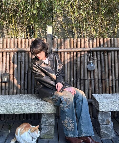 ULKIN(ウルキン)の「ムグン アプリケ ウォッシュドデニムパンツ_インディゴ(デニムパンツ・レディース・インディゴブルー・32/26/28)」の9枚目の写真