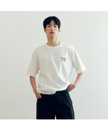[UNS]エアクール_バックポイントオーバーサイズホワイト半袖Tシャツ