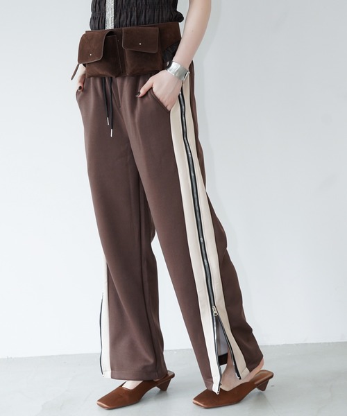 chuclla（チュクラ）の「サイドジップトラックパンツ chw26s352（その他パンツ・レディース・ブラック/ブラウン・XL/M/L）」の2枚目の写真