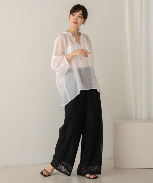 Bou Jeloud(ブージュルード)の「シワ加工シアーチュニック(シャツ/ブラウス・レディース・ホワイト・MEDIUM)」の9枚目の写真