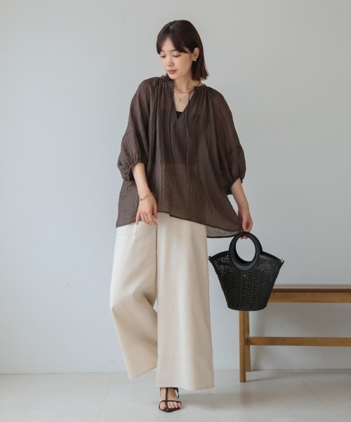 Bou Jeloud(ブージュルード)の「シワ加工シアーチュニック(シャツ/ブラウス・レディース・ホワイト・MEDIUM)」の18枚目の写真