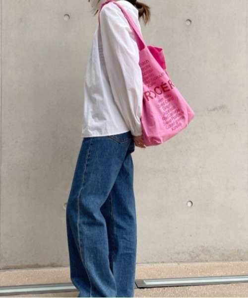 Vipoa(ヴィポア)の「letter print tote bag(トートバッグ・レディース・ネイビー/ブラック/グリーン/イエロー/ピンク・FREE)」の13枚目の写真
