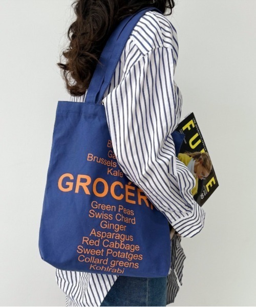 Vipoa(ヴィポア)の「letter print tote bag(トートバッグ・レディース・ネイビー/ブラック/グリーン/イエロー/ピンク・FREE)」の20枚目の写真