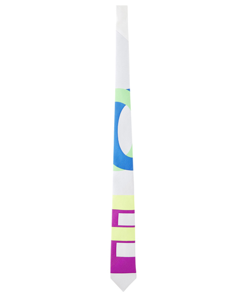 giraffe（ジラフ）の「メッセージタイ WHITE×PURPLE（ネクタイ・メンズ・ホワイト×パープル・FREE）」の2枚目の写真